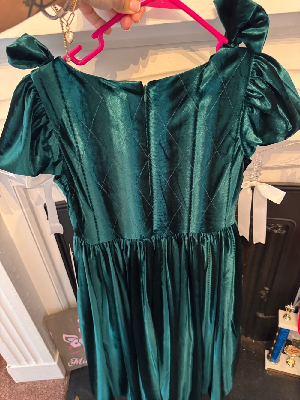 Ivy City Co Mini Tiara Dress - emerald green - Picture 9 of 11